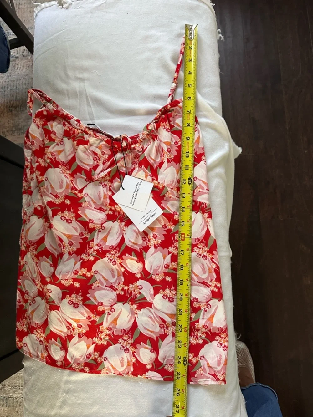& Other Stories Floral Camisole Top Red‎ Pink Ecovero Viscose NWT Size 12